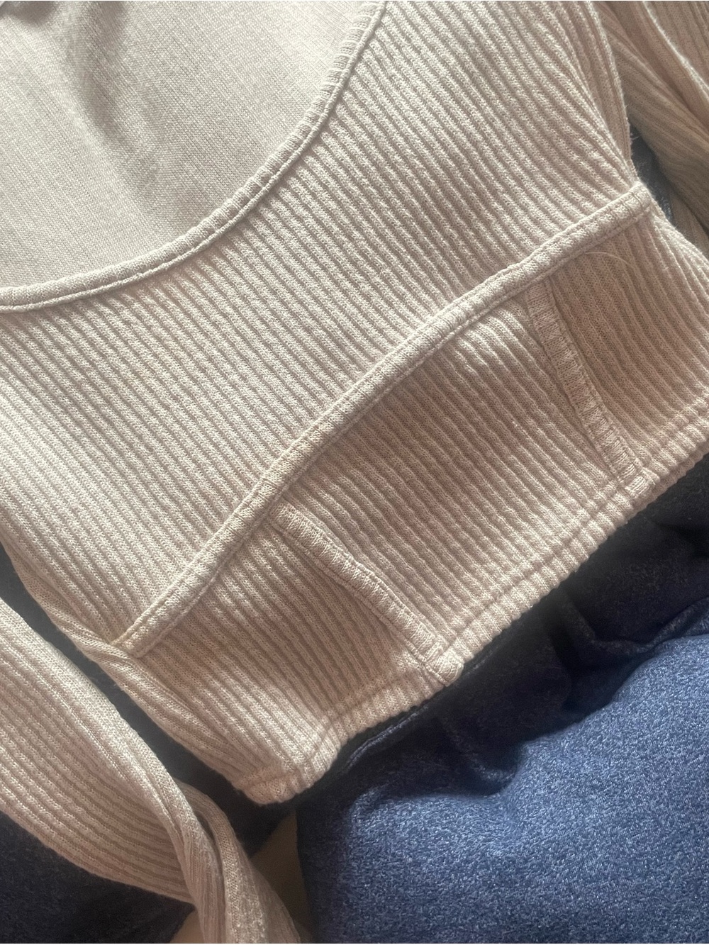 Ribbed Knit Women's Sweater in Cream